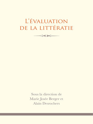 cover image of L' Évaluation de la littératie